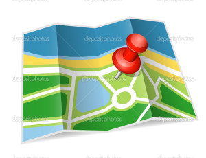 Paper map icon. Vector illustration